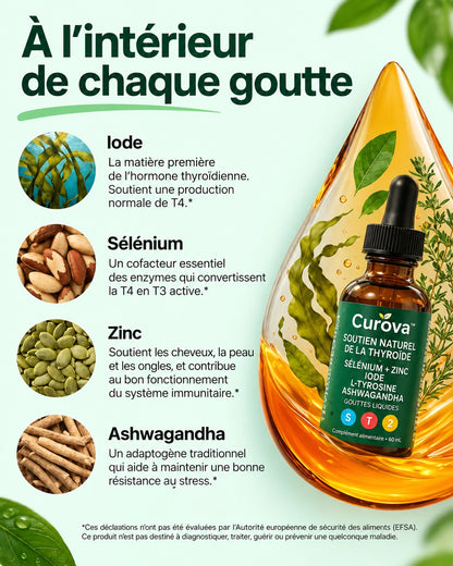Curova – Gouttes de soutien de la thyroïde