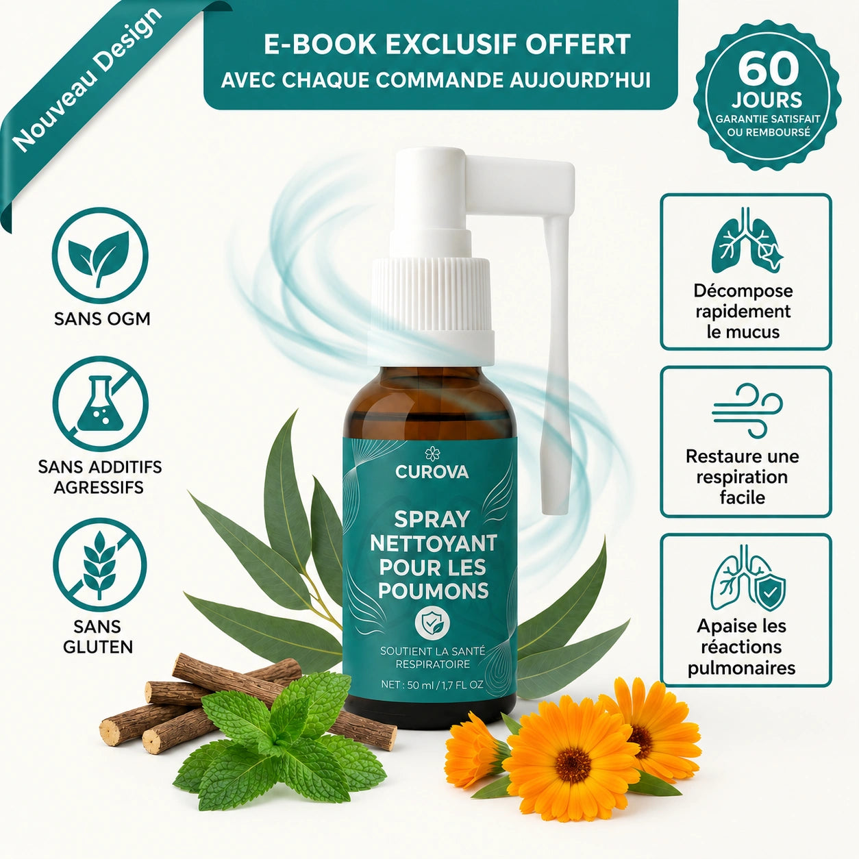 Spray purifiant pour les poumons CUROVA™