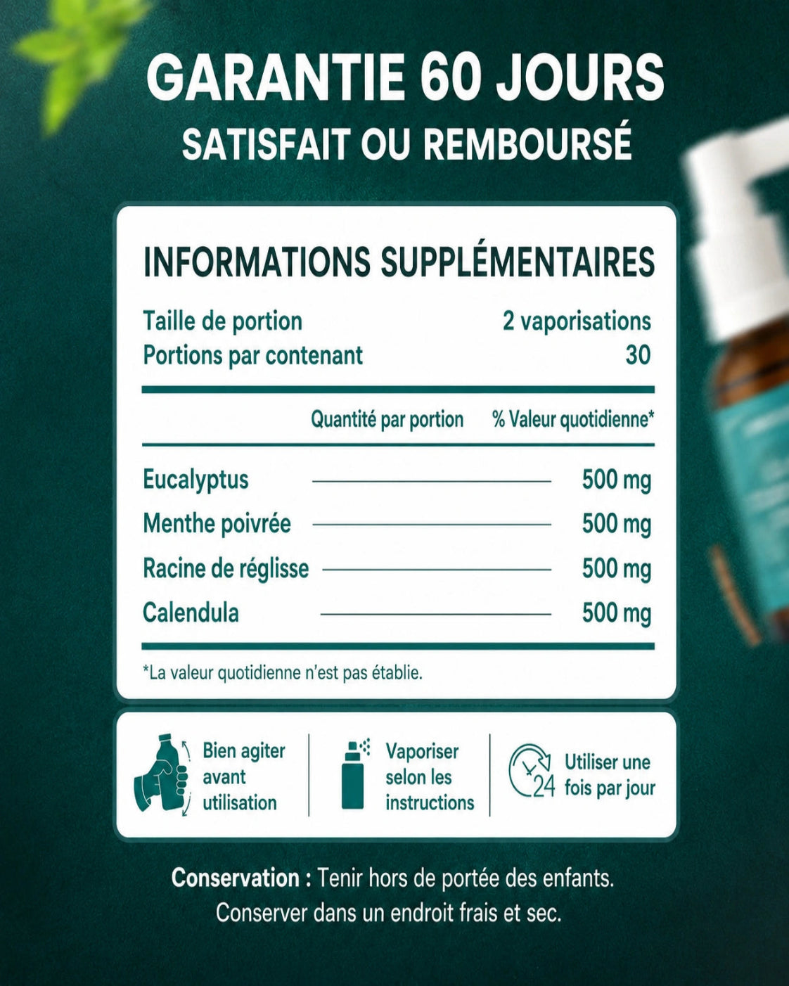 Spray purifiant pour les poumons CUROVA™