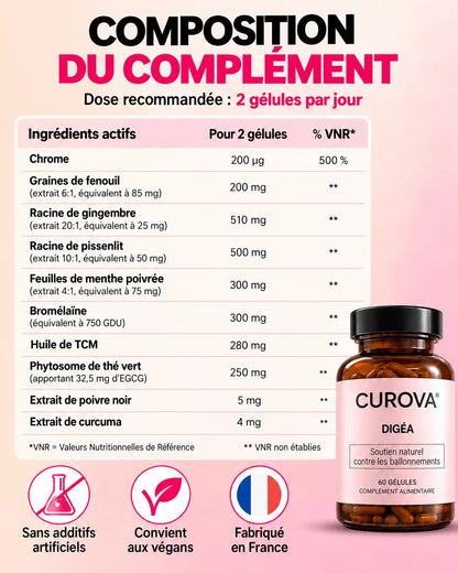 Curova-DIGÉA™ – Complexe Anti-Ballonnements & Confort Digestif