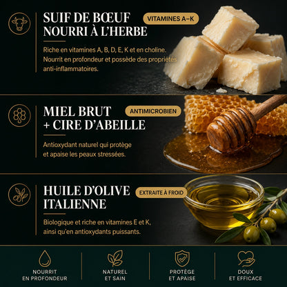 Baume au miel et au suif de bœuf nourri à l'herbe CUROVA