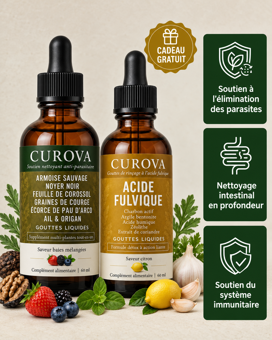 Duo Nettoyage Profond : Gouttes d’Armoise + Acide Fulvique offert